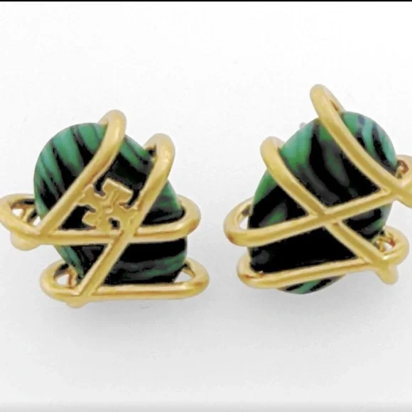 Tory Burch Roxanne Jeweled Stud Earrings with Dust bag NWT - Picture 2 of 4